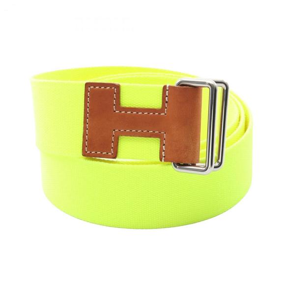 Hermes Hermès Nomad 40 Belt Canvas and Leather Women's Green Brown